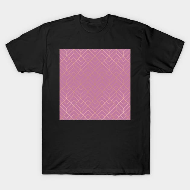 Gold & Lilac Geo Pattern T-Shirt by Blue-Banana